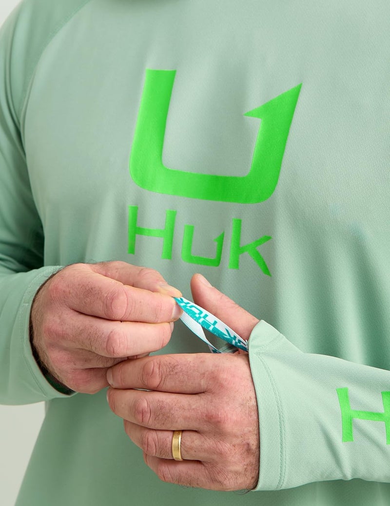 HUK Store قميص أيقوني للرجال بأكمام طويلة، قميص أداء لصيد الأسماك - Image 2